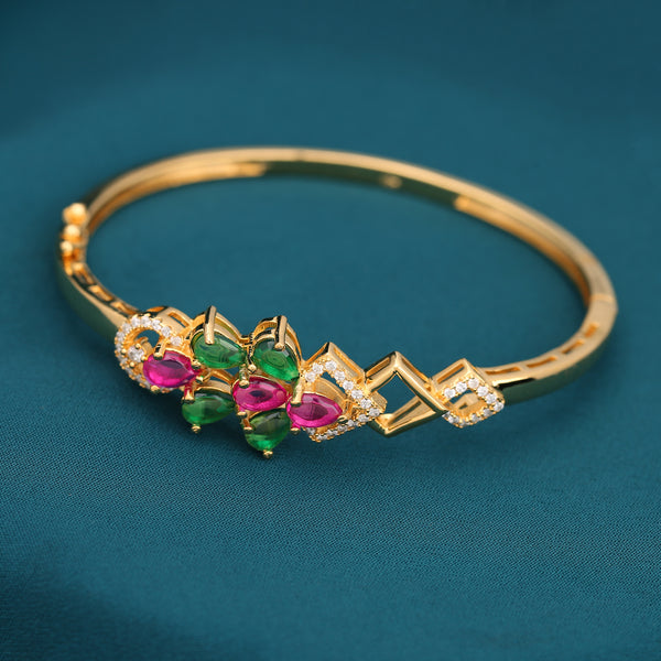 Fashionable Multicolour Stone Zigzag Bracelet