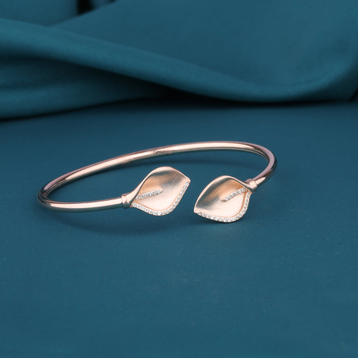 Rose-Gold-Dual-leaf-Silver-Bracelet