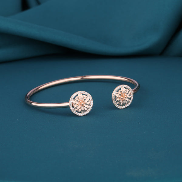 Airra-Rose-gold-flower-Silver-Bracelet