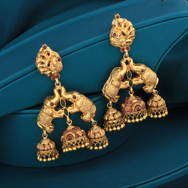 Manya-Elephant-Designed-Silver-Earrings