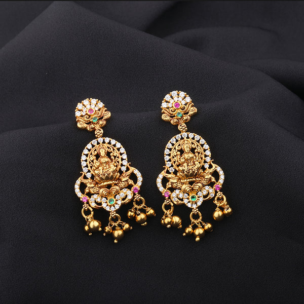 Devika-Goddess-Lakshmi-Designed-Gold-Plated-Silver-Earring-Set