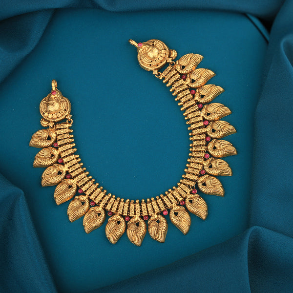 Avya-Gold-Plated-Silver-Peacock-Choker