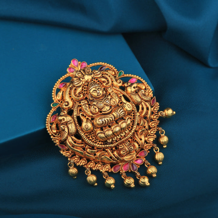 Lakshmi-Kumari-Gold-Plated-Silver-Pendant-With-Balls