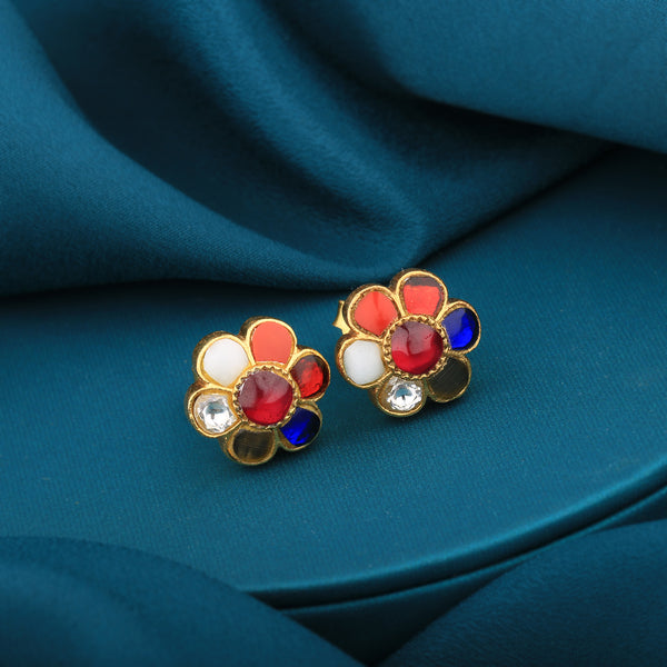 Navaratna-Nalesh-Silver-Earring-And-Stud